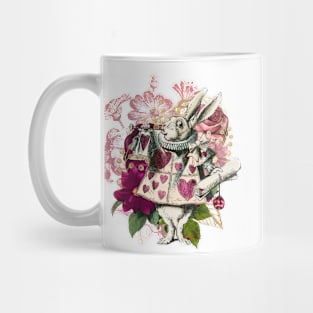 Alice in Wonderland White Rabbit Heart Card Mug